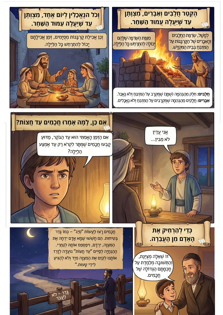 עמוד לדוגמה מתוך משניות ברכות - סיפור החלבים והאברים